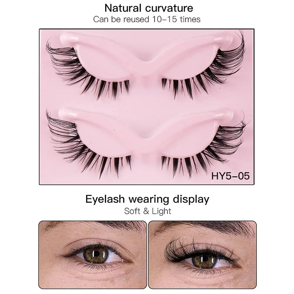 5 Pairs False Fluffy Russian Strip Lashes 3D Fake Lashes Makeup Messy False Eyelashes Fluffy Thick Lashes