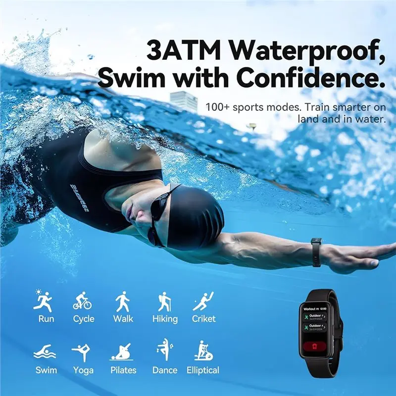 AT82-Fitness Trackers Smart Watch Heart Rate & Sleep Monitor 3ATM Waterproof Smart Watch