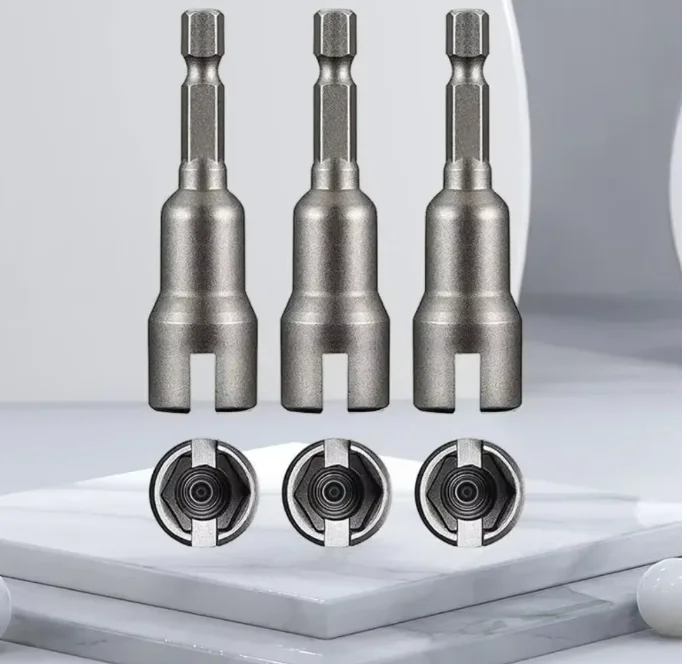 Natural Slotted Butterfly Hole Socket Wrench Electric Screwdriver Wing Nut Tool with 65/80mm Hexagonal Handle for Home Repair