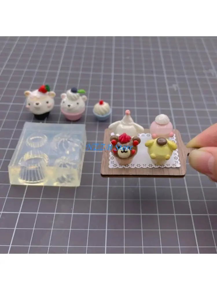 

T21F Cupcake Holder Silicone Mold Mini Epoxy Resin Mold DIY Cake Decor Candy Mould for Home Baking, Crafts Making