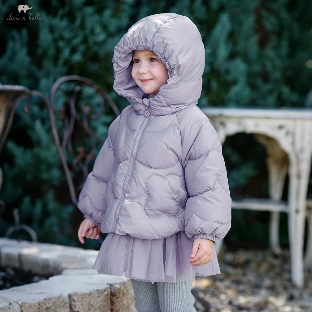 Dave Bella Girl's Winter Clothes For Babies Down Jackets And Coats Mesh 4- to 7-year-old Children's Outerwear Snowsuit DB4264412