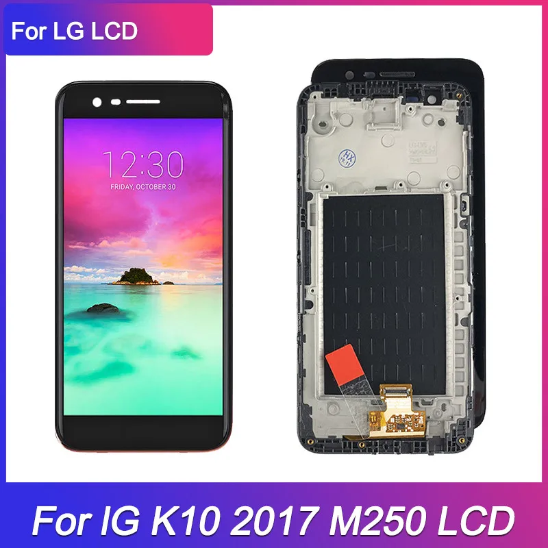 100% testing For LG K10 2017 M250 M250N M250E M250DS LCD with Frame Display Touch Screen Digitizer Assembly Replacement LCD