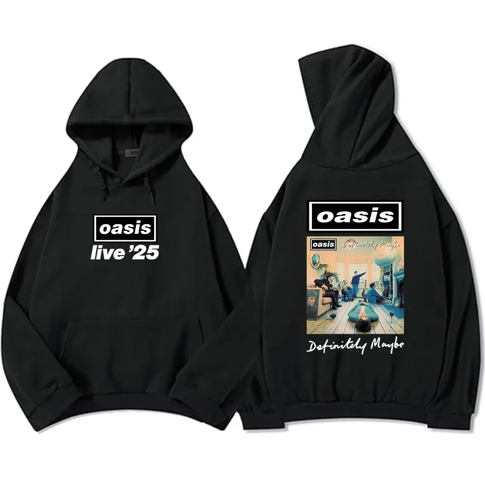 Definitely Maybe-Sweats à capuche graphiques pour hommes, Streetwear unisexe, Haut décontracté, Mode masculine, Oasis, Bande, VW