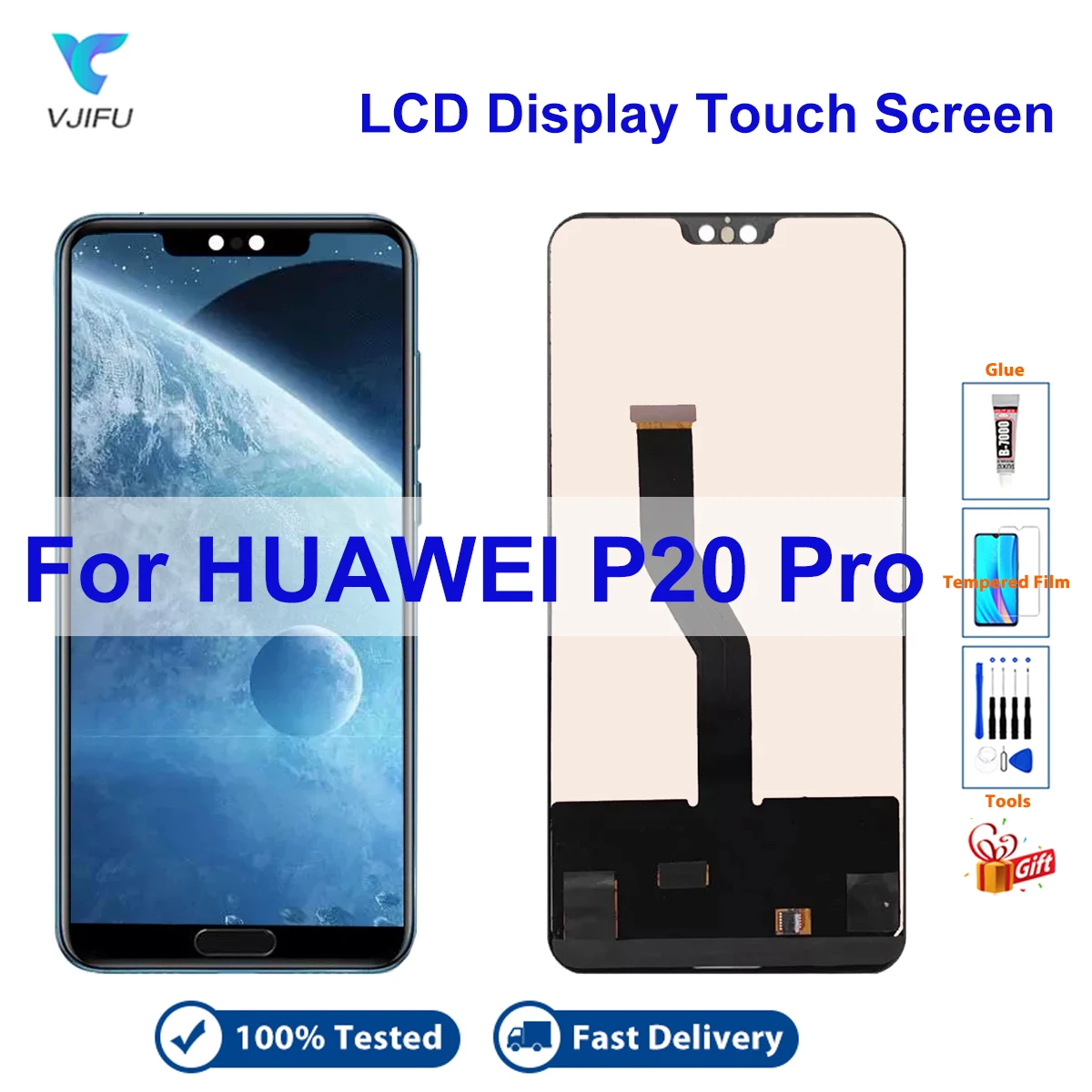 Display For HUAWEI P20 Pro Screen CLT-L29C CLT-AL00L CLT-L04 HW-01K LCD Touch Screen Digitizer Assembly Replacement with Tools