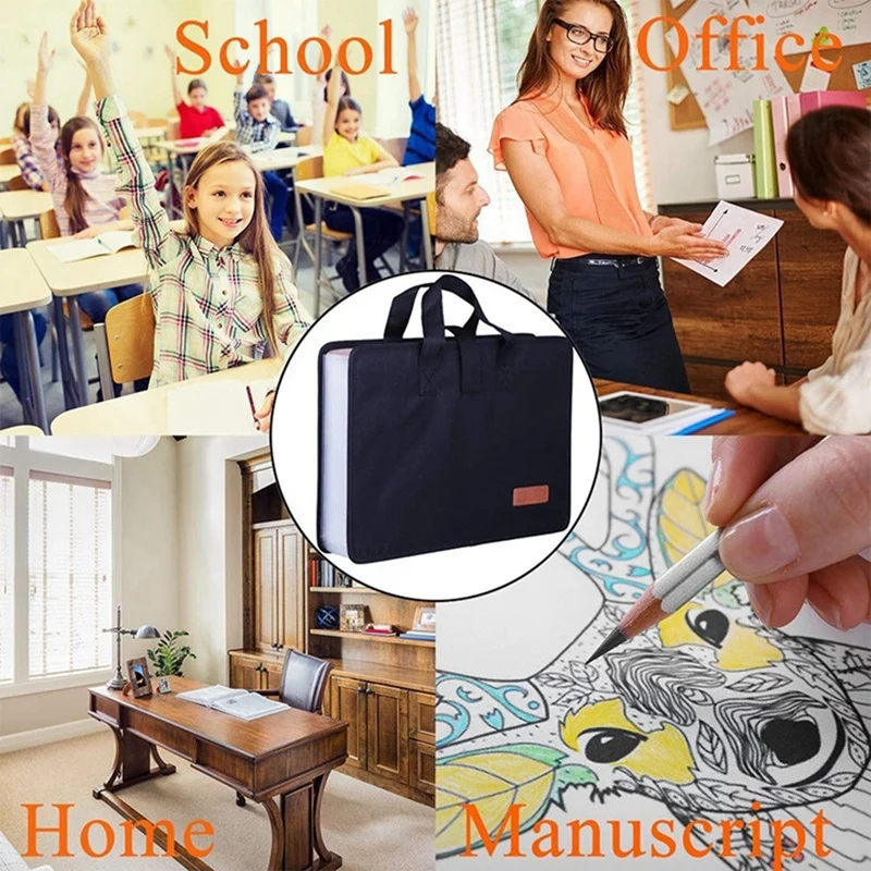 13 Pockets Expander File Folder Document Organizer With Handle A4 Size Capacity Accordion File Organizer