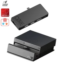 Savage Raven by Skull & Co. Dock Jumpgate para Switch 2/OLED/portátil/Steam Deck con estación de acoplamiento y soporte de concentrador USB‐C portátil