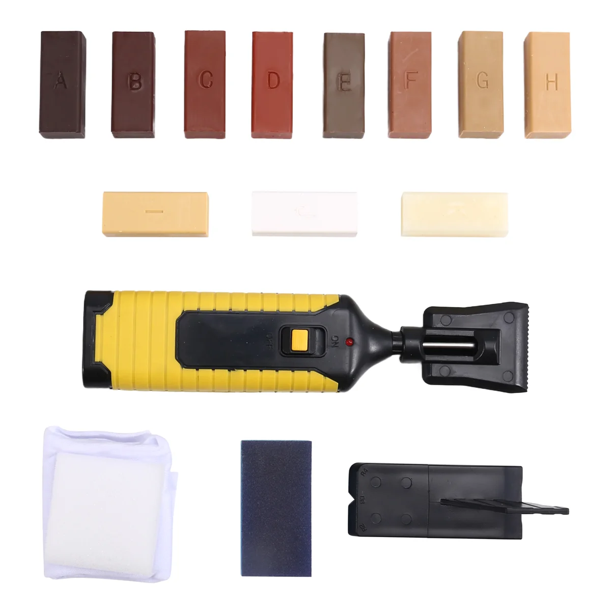 N18R Wood Floor Furniture Scratch Repair Kit , Laminate Repairing Kit with Melting Tool for Cracked Stone Crack Chip Ceramic