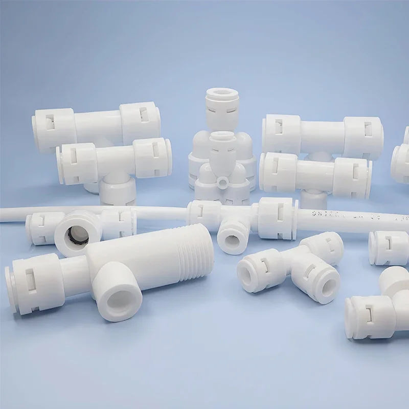 Reverse Osmosis Water Filter parts tee joint water purifier quick connector POM PE water pipe accessories RO 1/4 \