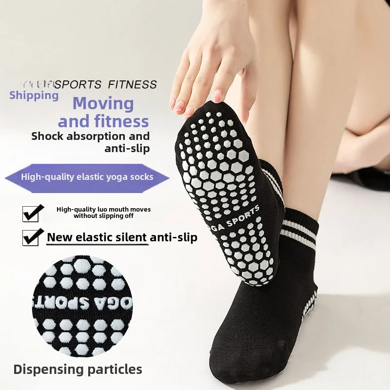 1Pair Professional Socks for Running Men and Women Sports Sock Trampoline Sweat-Absorbent Breathable Non-Slip Yoga Room Sox