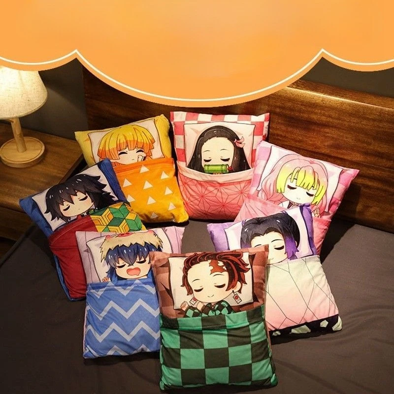 

New Demon Slayer Animation Creative Peripheral Butterfly Ninja Tokiro Muichiro Zenitsu Kawaii Reversible Plush Toy Doll Gift