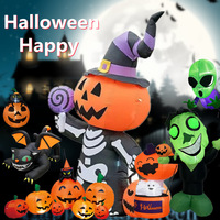 Halloween Inflatable Terror Decoration Courtyard Prop Built-in LED Lights Inflatable Model Outdoor Ornament Party Garden Decor