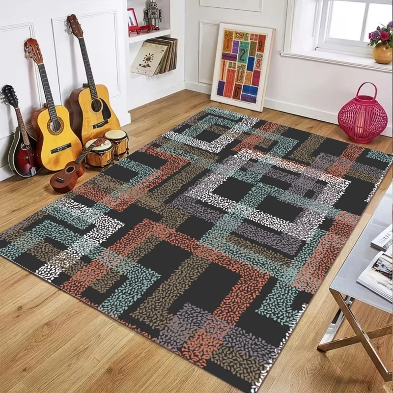 Modern Geometric Patchwork Color Block Area Rug Large Carpet for Living Room Bedroom Hallway Kitchen Decorative Floor Mat