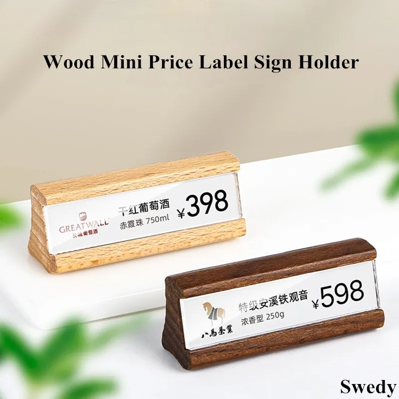 Small Adjustable Number Wood Price Cube Tags For Jewelry Label Holder Display Stand Mini Price Label Card Sign Holder Tags