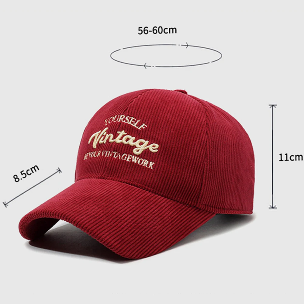 FS Brand Red Brown Corduroy Cap For Men Stylish 3D Letter Women Baseball Caps Summer Streetwear Trucker Hat Bone Masculino 2026
