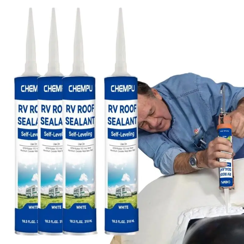 

Rv Sealant 4PCS Self-Leveling Cargo Trailer Roof Sealant Cargo Trailer Roof Rv Roof Sealant Rv Lap Sealant For Rv Trailer And