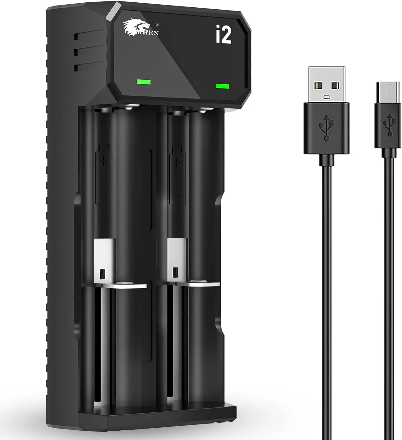 

Зарядное устройство 18650, быстрое зарядное устройство с 2 отсеками USB-C, литий-ионное, 3,7 В