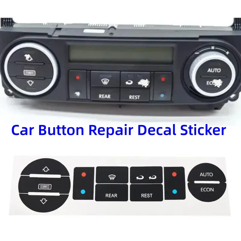 Car Button Repair Decal Sticker For VW T5 T6 Clima Stickers Decals For Repair Worn Button Knob Switch High Grade Vinyl Accessor