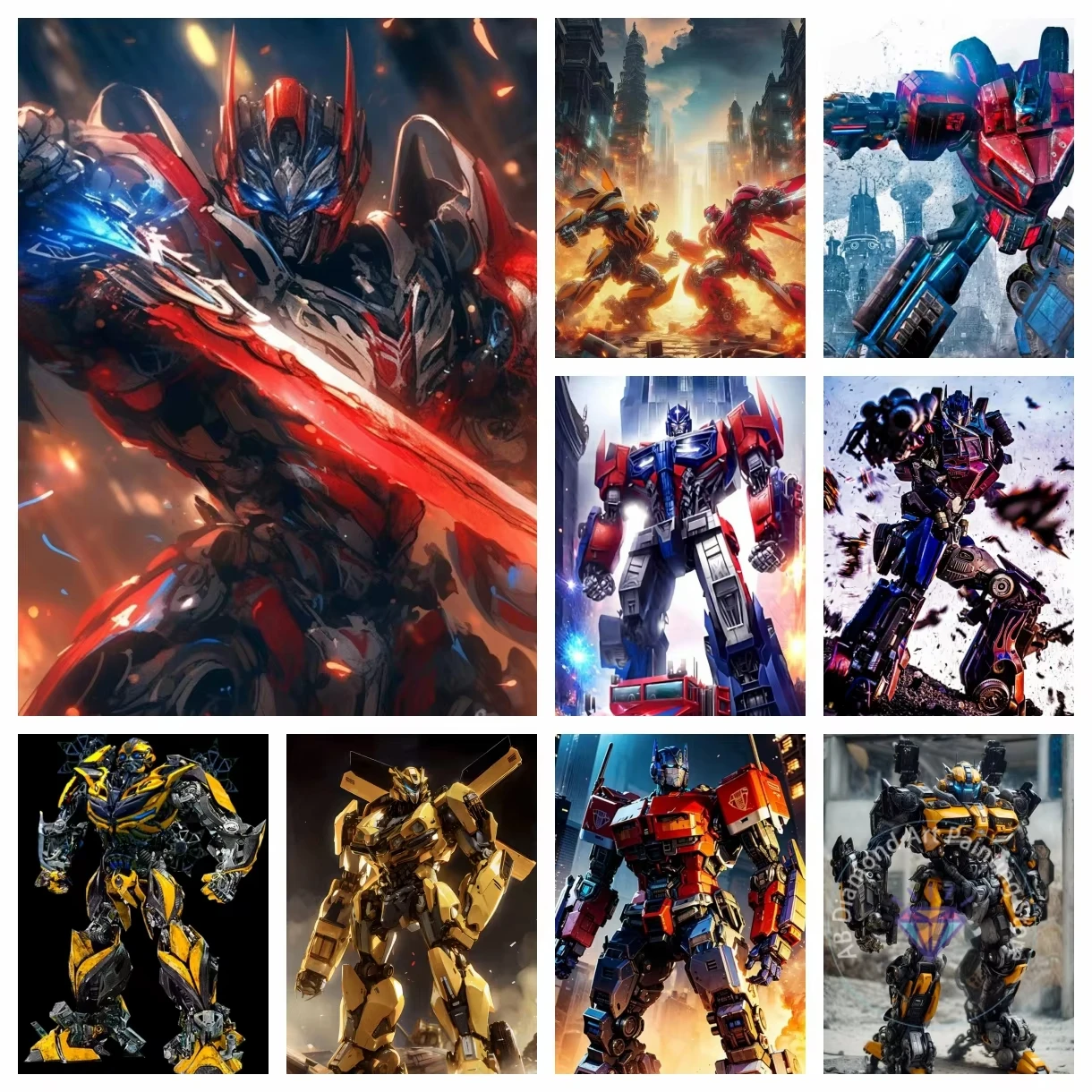 

5D DIY комплект алмазной живописи вышивка мозаика трансформеры автомобиль робот вышивка крестиком украшение дома детский подарок