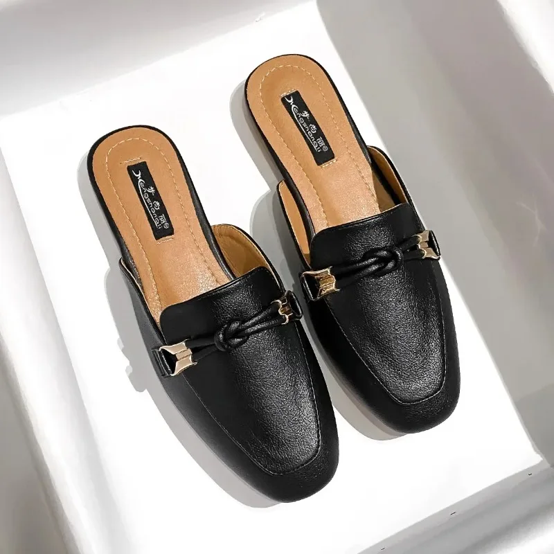 Scarpe da donna Moda Baotou Mezze pantofole Eleganti pantofole da donna Pantofole comode da passeggio piatte per le donne Zapatos Mujer