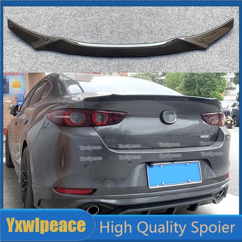 

For Mazda 3 Axela 4 Doors Sedan Spoiler 2019-2022 ABS Plastic Primer Color Rear Trunk Lip Wing Spoiler Body Kit Accessories