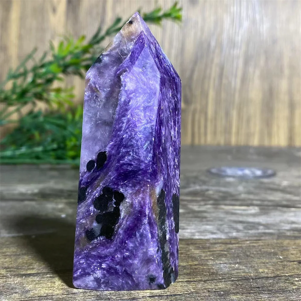 Cristal de quartzo natural charoite pedra torre varinha reiki aura minerais alta qualidade decoração para casa beleza