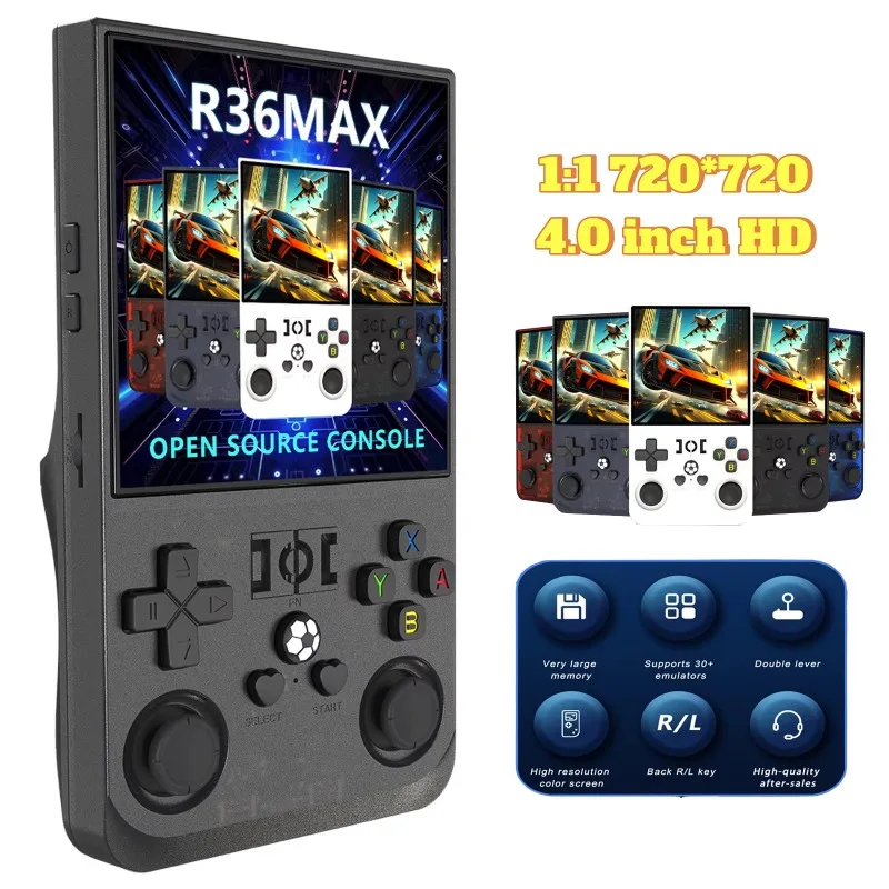 R36 Max 128gb 64gb 720*720 Resolution Hand Held Arcade Gaming Console 2025 TV Classic Portable Handheld Retro Game Console