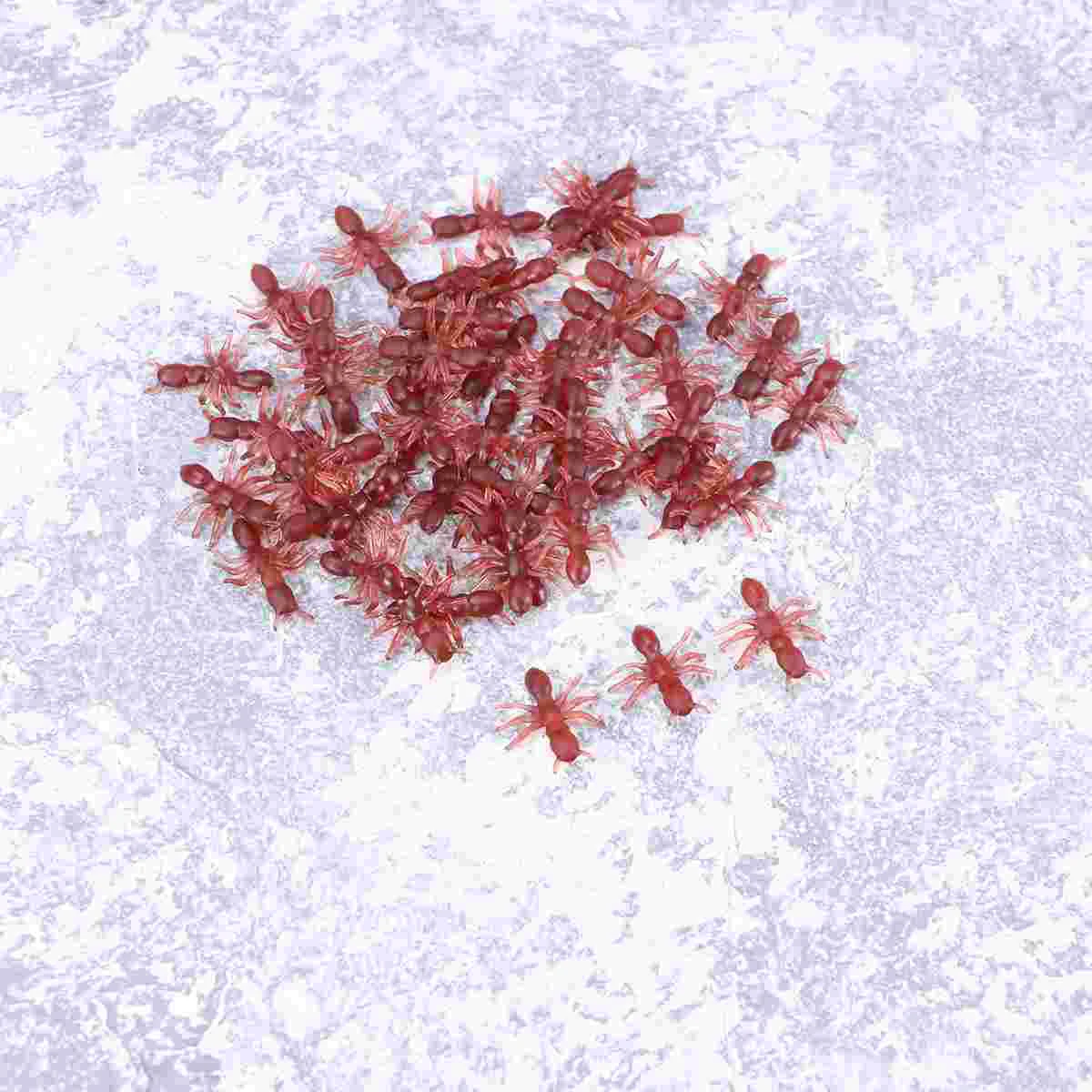 50 Pcs Novelty Simulation Ants Halloween Plastic Realistic Ants Pranks Joking Toys for Halloween April Fool's Day (Brown)