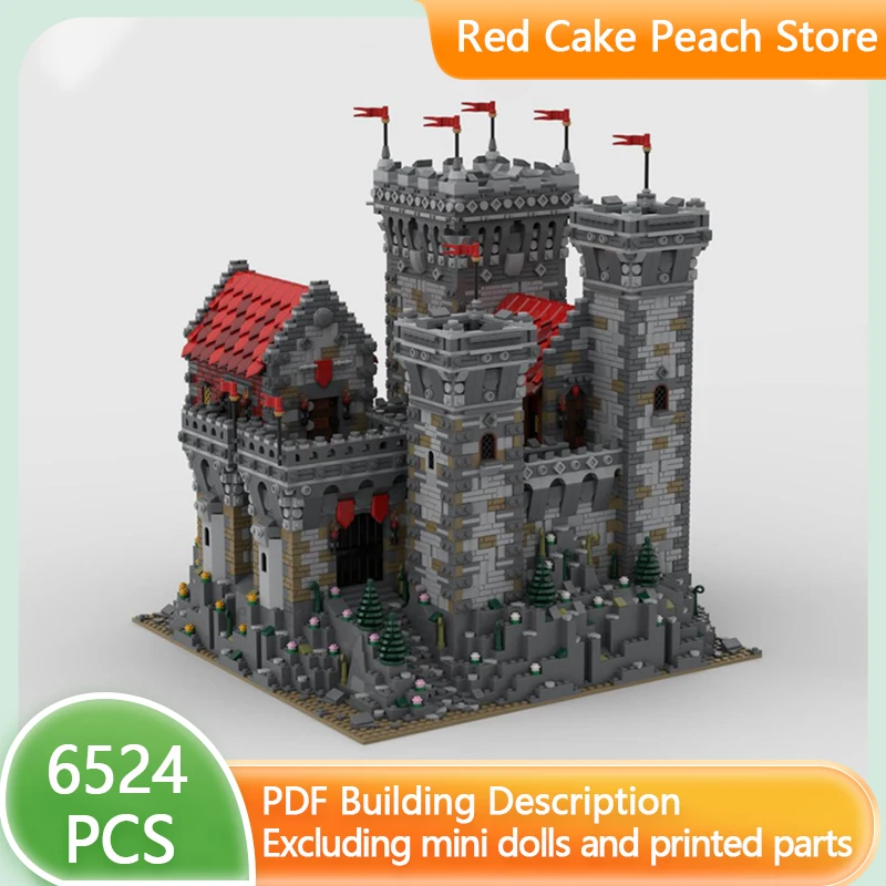 Medieval Castle Model MOC Building Bricks Redrock Castle Modular Technology Gifts Holiday Assemble Children Toys Suit