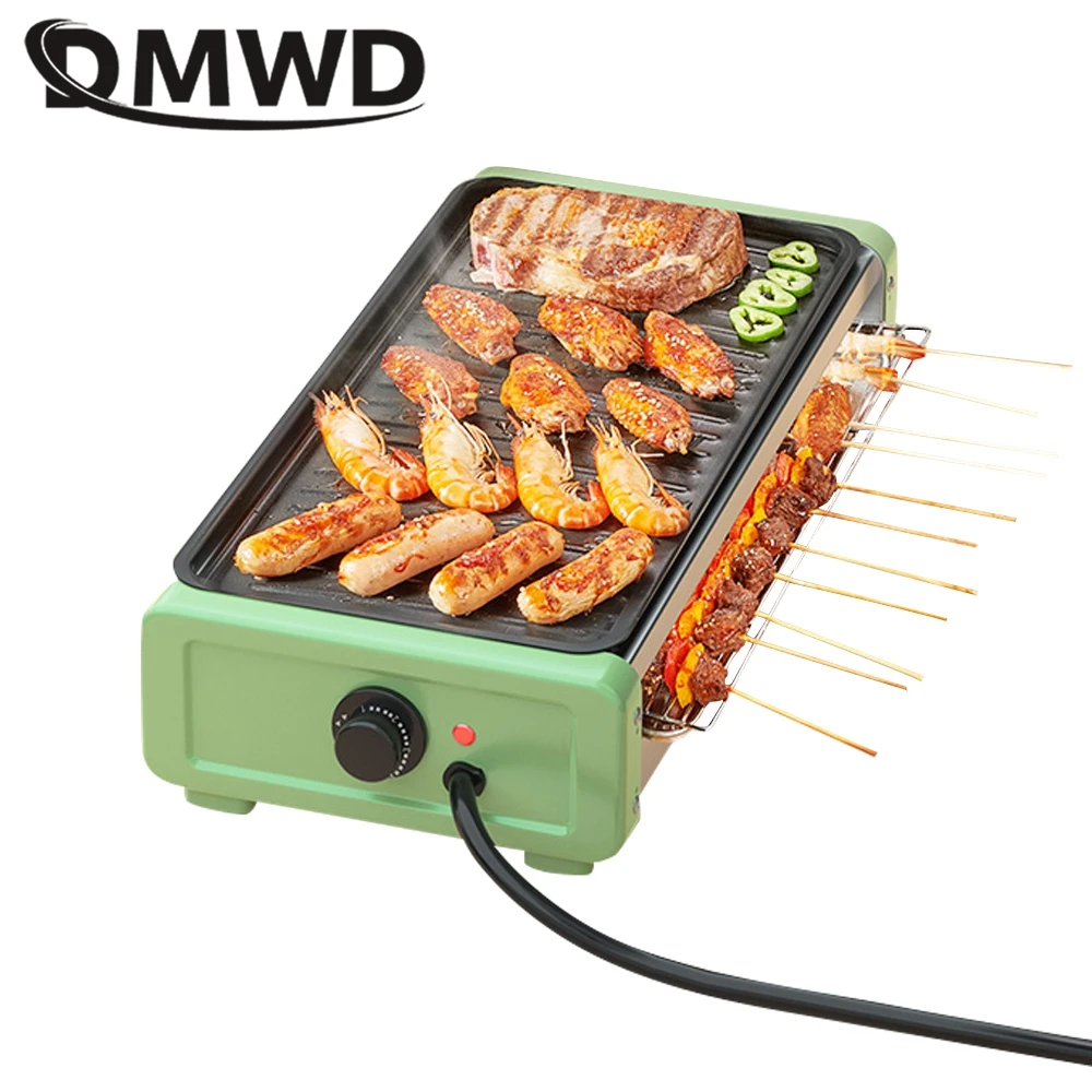 

DMWD Household Baking Pan Electric Grill Barbecue Oven Cooking Machine BBQ Griddles Roasting Frying Tray Non-stick Cookware 220V