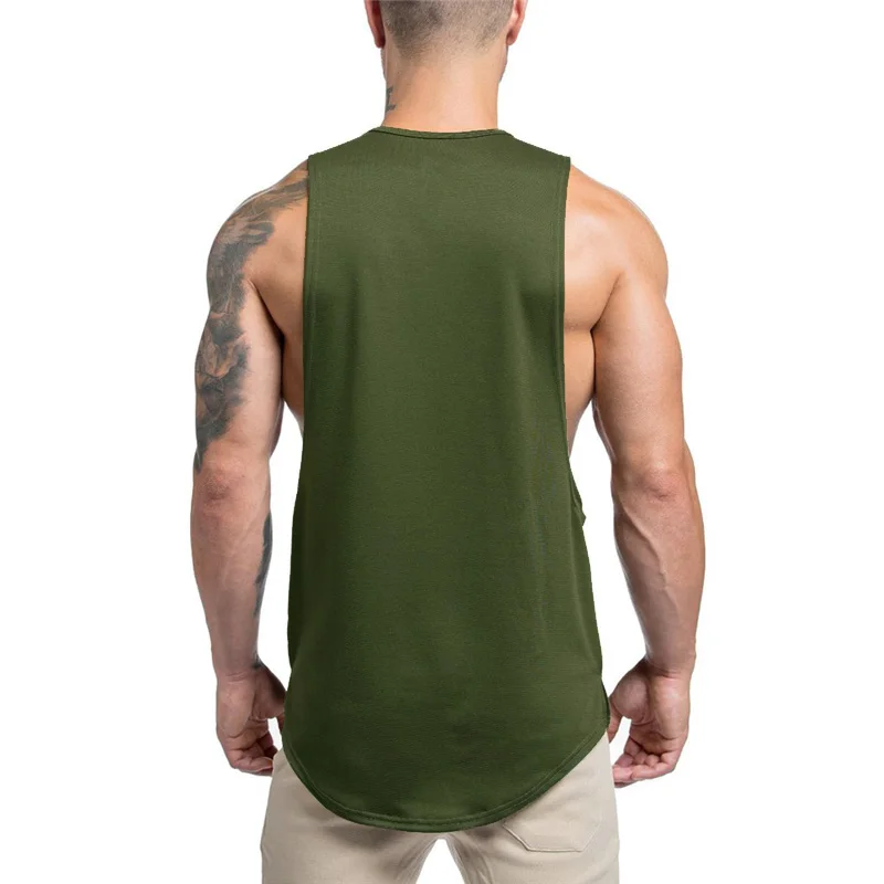 Gym Bodybuilding Fitness Men's Running Sport Singlets Workout Muscle Loose Shirt Summer Cotton Breathable Cool Feeling Tank Tops