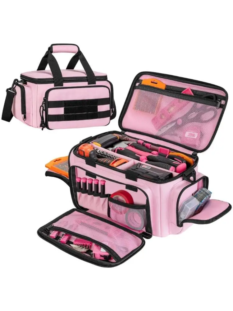 Y1UD Spacious Work Hand Bag With Adjustable Strap And Organizers Compartments Pink