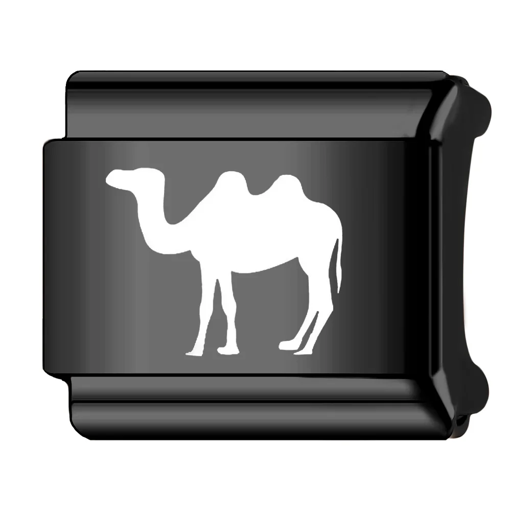 Trusta 2026 Black Animal Desert Camel Crown Italian bracelet charms Laser 1pc DIY Making Beads Gifts Bangle Fit 9mm Fashion N743