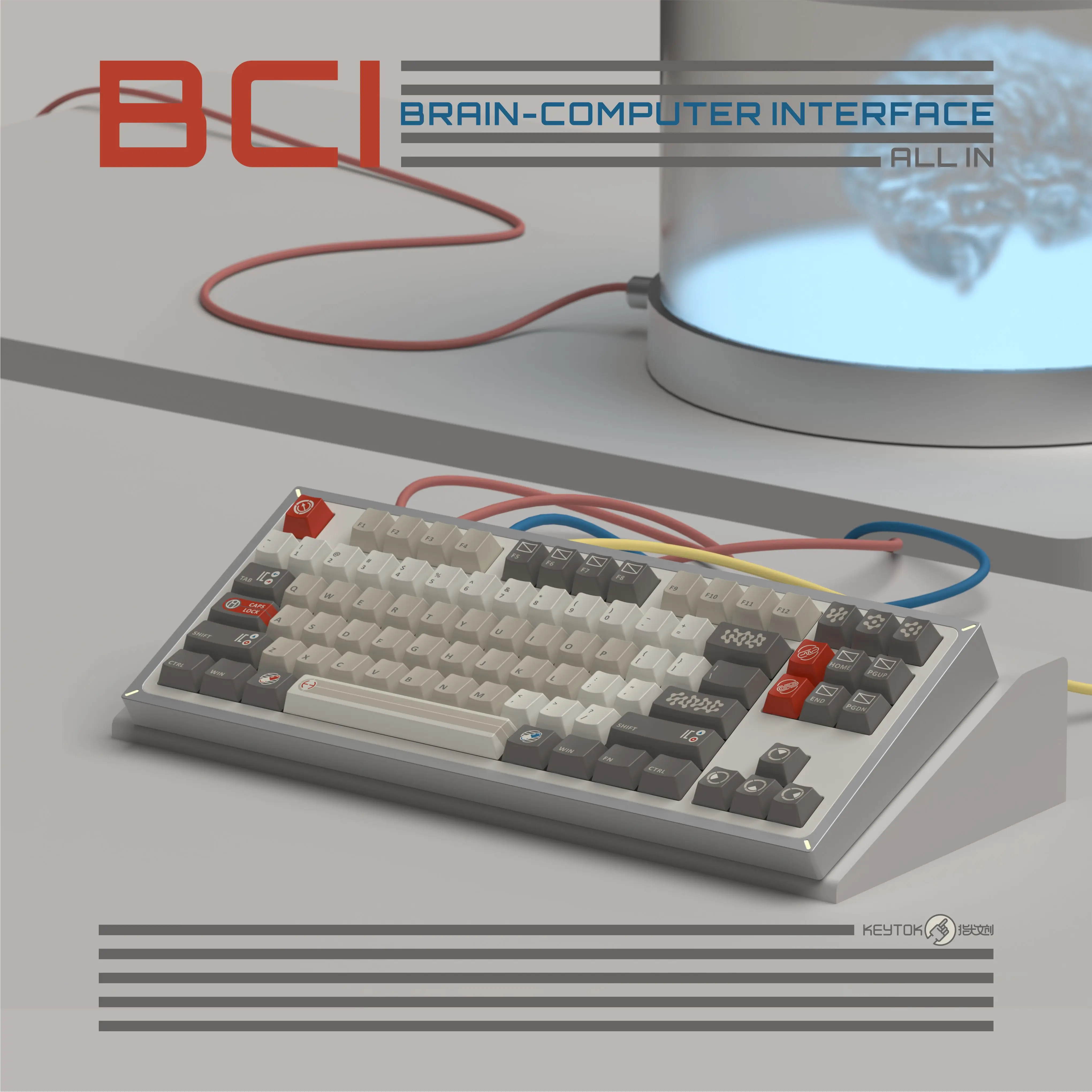 Brain-computer Thema Keycaps Set PBT Cherry Profile Aangepaste originele handgemaakte Keycaps voor mechanische toetsenbordaccessoires Cadeau