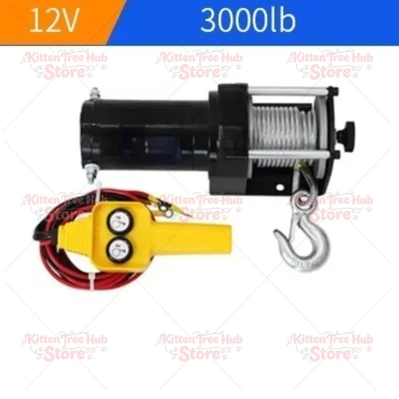 3000 LBS Portable Cable Electric Winch, Off-Road Vehicle and Marine