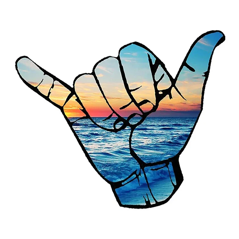 Personality Beach Hanging Loose Surfing Hawaiian Anime Funny Car Sticker JDM Truck Graphics Car Accessories Pvc, 10cm