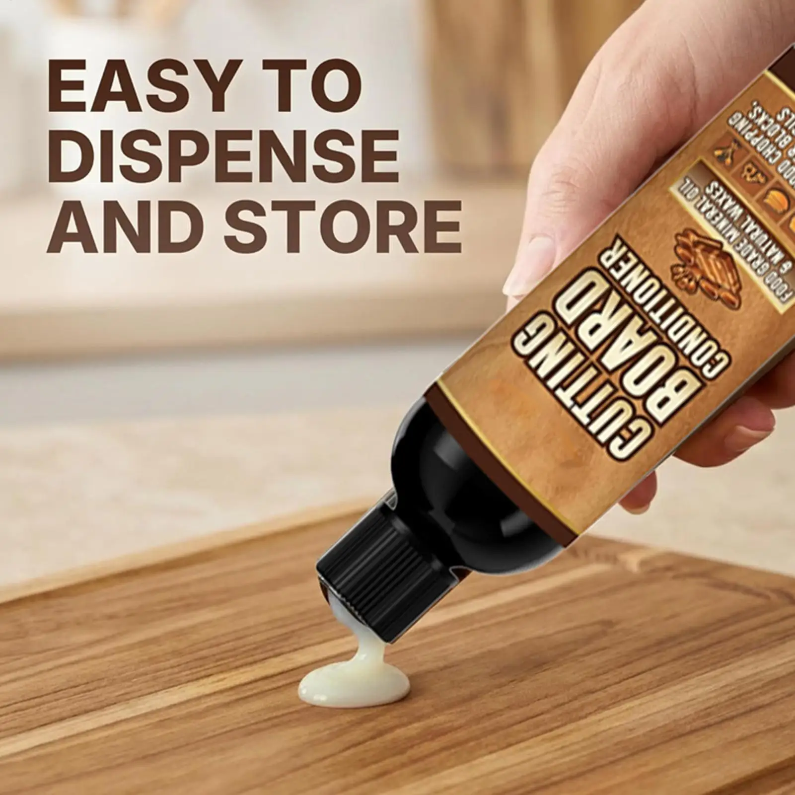 Cutting Board Oil 100ml Food Grade Wood Conditioner Restore Cleaner Mineral Based Nourishing Care for Utensils Kitchen Tool