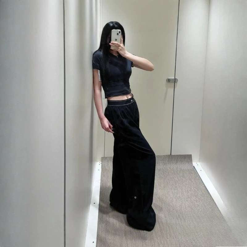 

Alphabet Print American Yoga Pants Loose Drape Casual Versatile Skinny Western Pants