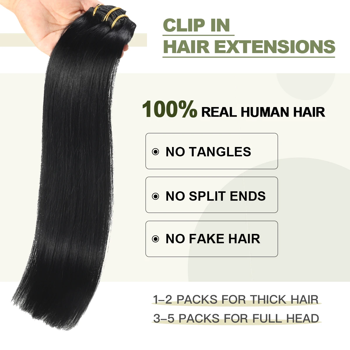 XDhari Clip In Hair Extension Human Hair 100g 120g Black Clip in Human Hair Extension for Women