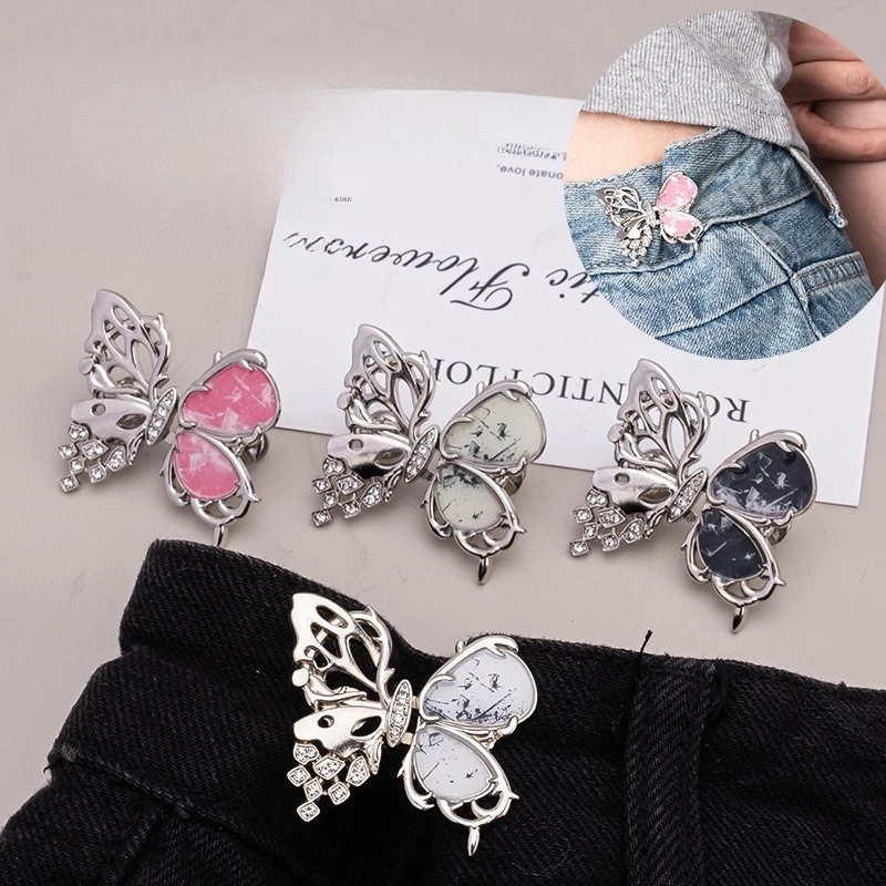 

Butterfly Waist Adjusters Waists Cinching Clip for Pants Jeans Waists Tighteners for Oversized Waist Adjust Nonsewing