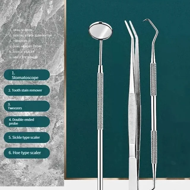 3-częściowy zestaw narzędzi dentystycznych ze stali nierdzewnej urządzenie do usuwania kamienia nazębnego endoskop czyszczenie plam na zębach kamień nazębny narzędzie do pielęgnacji jamy ustnej