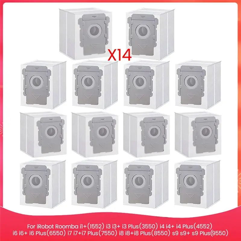 AT63-14PCS Dust Bag Fit For Irobot Roomba I1+ I3 I3+ I4 I4+ I6 I6+ I7 I7+ I8 I8+ S9 S9+ Robot Vacuum Cleaner Accessories
