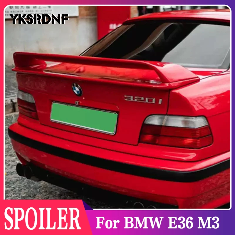 For BMW 3 Series E36 1990-2000 Spoiler ABS Plastic Matte Black or Glossy Black Spoiler For BMW E36 M3 Rear Wing