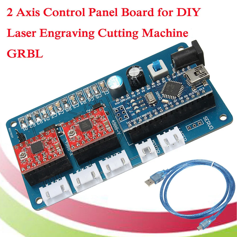 1pcs Stepper Motor Control Board Driver 2-Axis For DIY La Ser Engraver For Benbox GRBL 12V 2A USB Interface Stepper Motor Driver