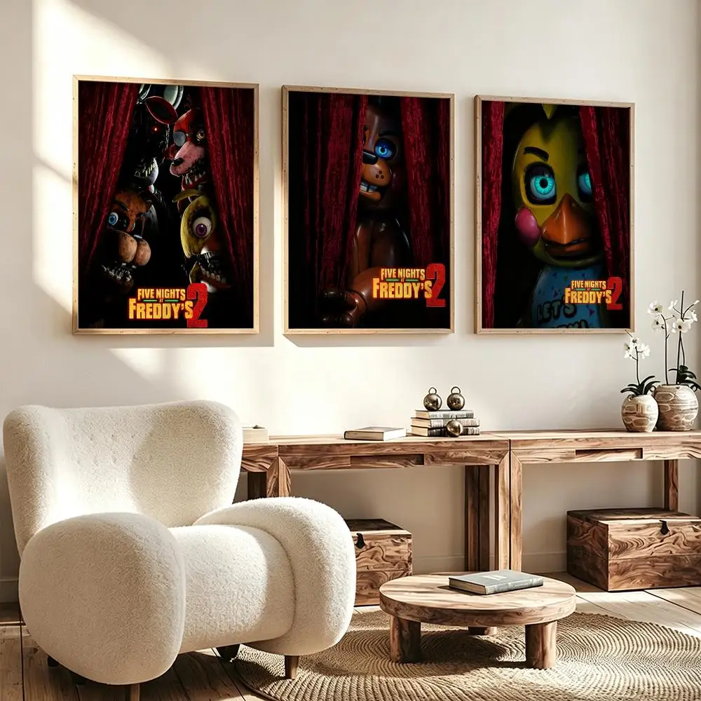 game Five Nights at Freddy's Poster Poster HD Waterproof Self Adhesive Wall Art Print Decor for Bedroom Living Room Gift
