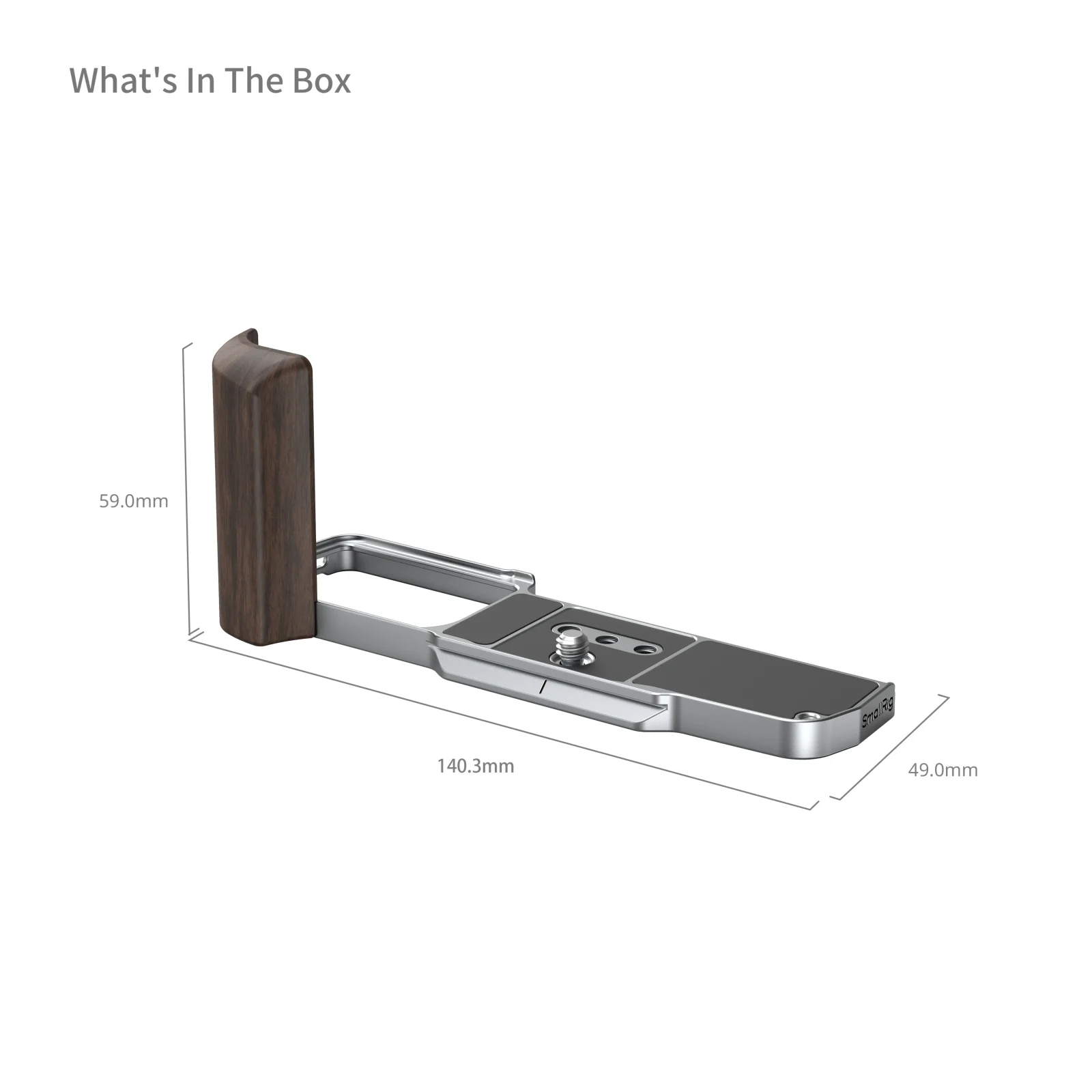 SmallRig L-vormige montageplaat voor OM SYSTEM OM-3 met houten handgreep Ingebouwde Arca-Swiss snelkoppelingsplaat voor statief -5563