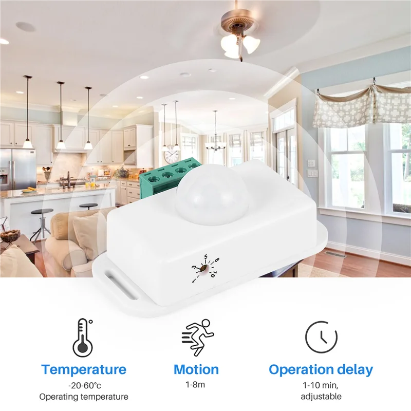 -A25M DC 12V 24V Czujnik Ruchu PIR Sterownik Funkcji Przełącznik LED Czujnik Podczerwieni Czasowy Wyłącznik Ruchu Biały Do Taśm LED