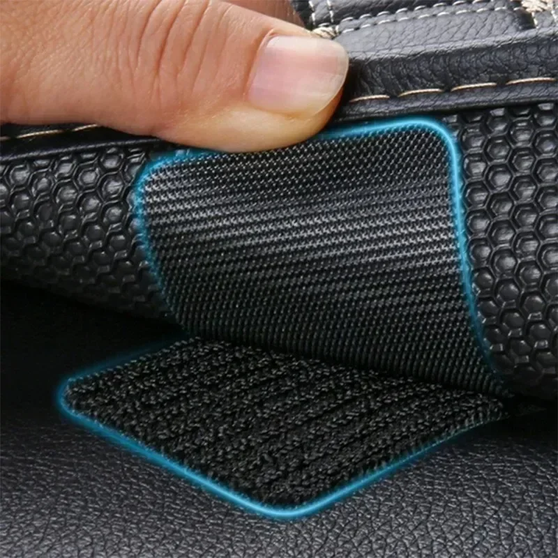 

10pairs Hook and Loop Car Floor Mat Fixed Adhesive Heat Resistant Tape Black Strong Self-adhesive Double Sided High Viscosity