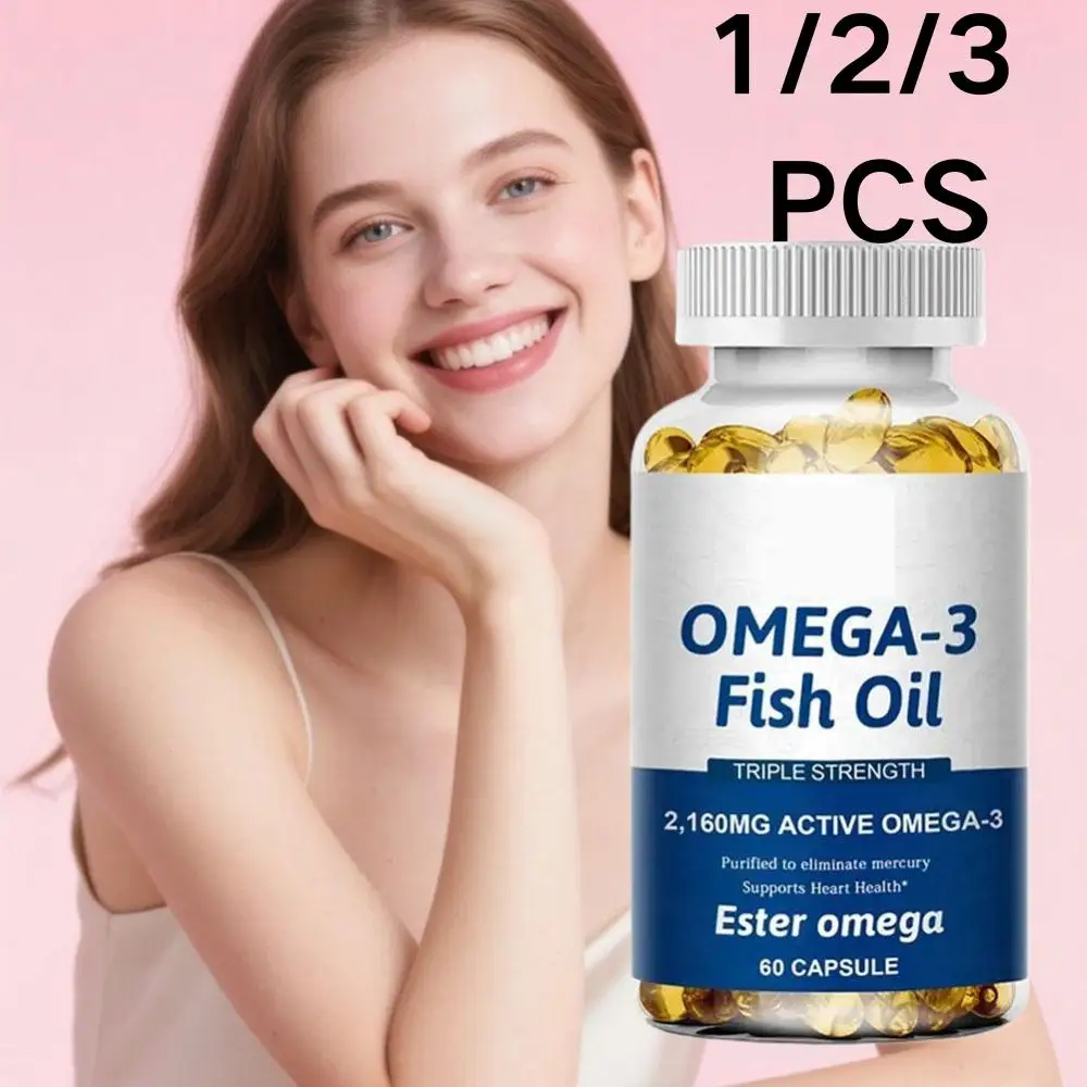 

Omega 3 Fish Oil - Supports Nervous System DHA DPA EPA Capsules Support Brain Cardiovascular Health Natural Dietery
