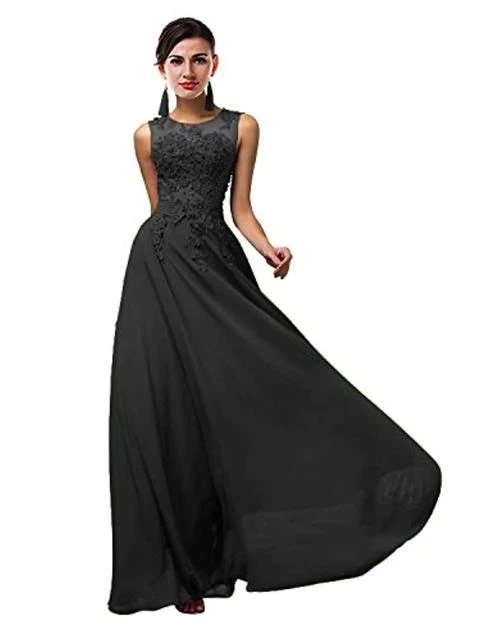 ANGELSBRIDEP – robe De soirée longue à col rond, tenue De bal De standing, avec des appliques De perles, bon marché, en Stock