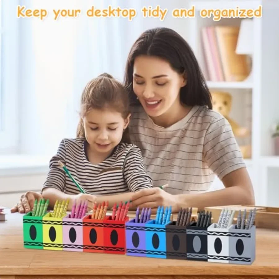 11 Pcs Pencil Dispenser for Classroom Craft ply Organizer Wooden Colored Pen Holder Crayon Dispenser for Back to School for Cla